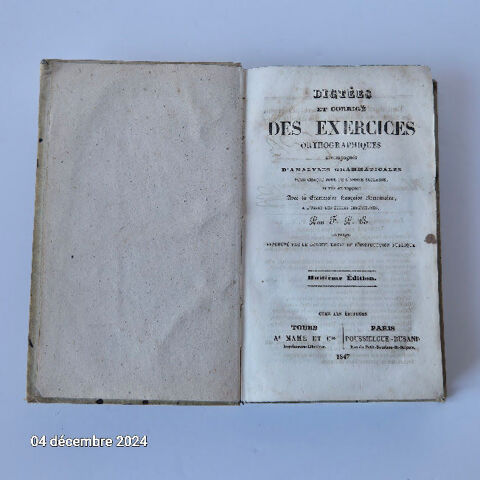 L'ancêtre du Bled, un vieux livre de dictées et corrigées de 58 Saumur (49)