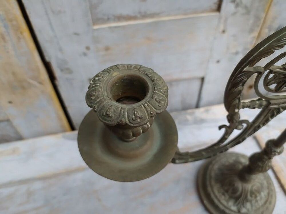 Ancien Bougeoir Bras R&eacute;glable Bronze L. Pinet XIX&egrave;me 