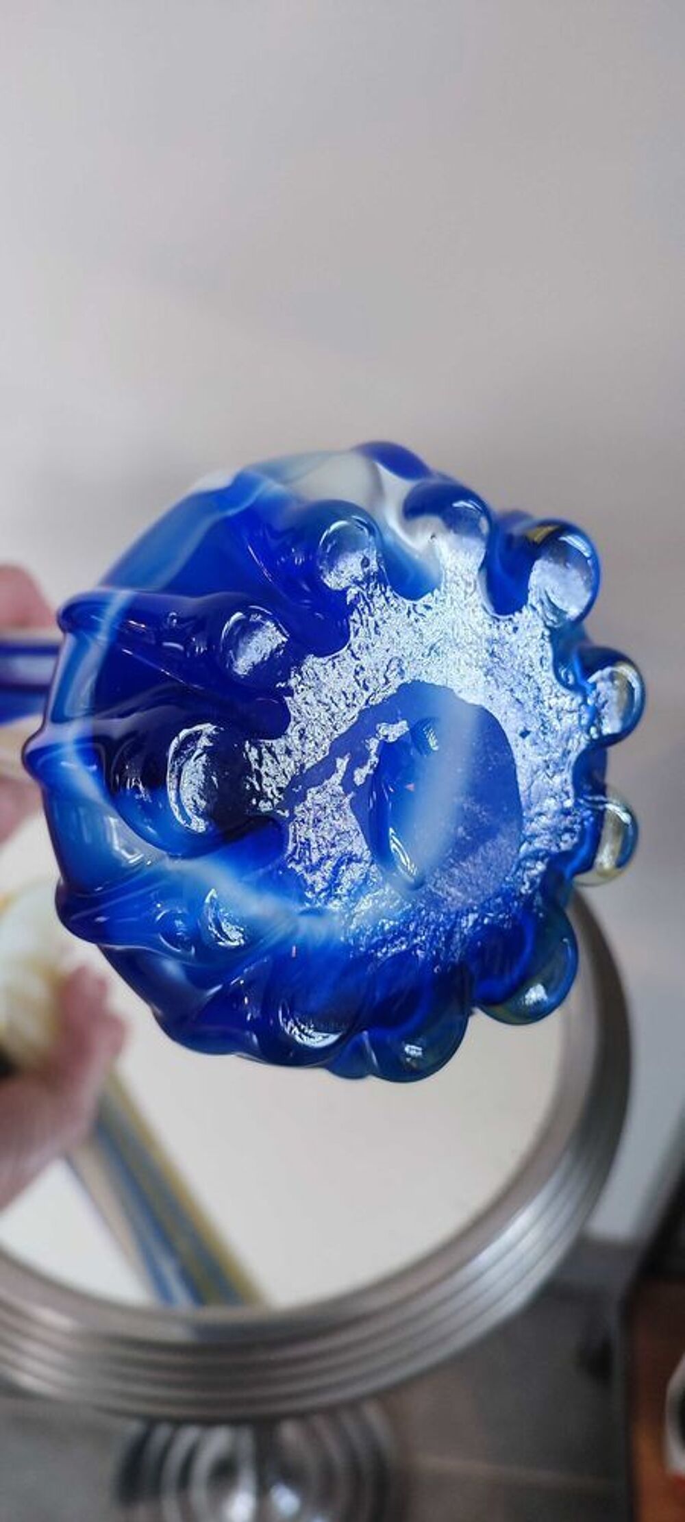 Vase en verre souffl&eacute; Murano Calla Lily ann&eacute;es 60-70 