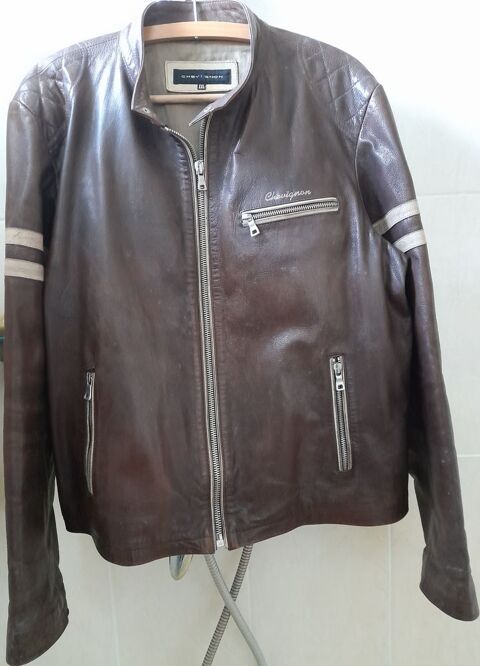 Blouson CHEVIGNON Cuir marron, XL, trs bon tat. 200 Ascain (64)