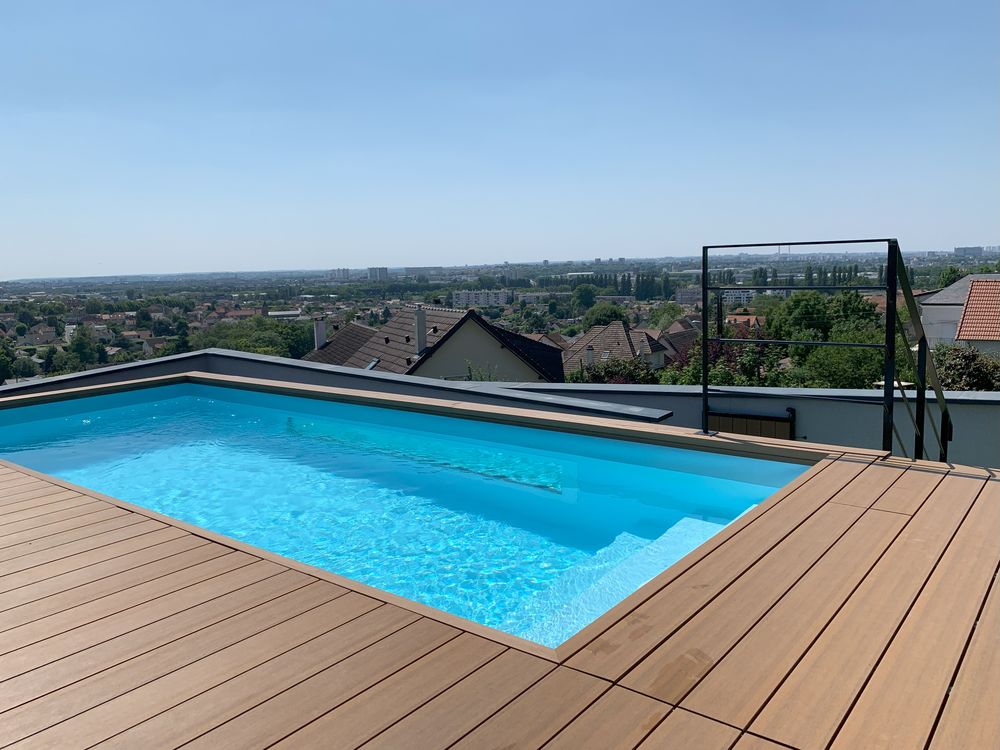 Piscine Container avec hublot vitr&eacute; Jardin