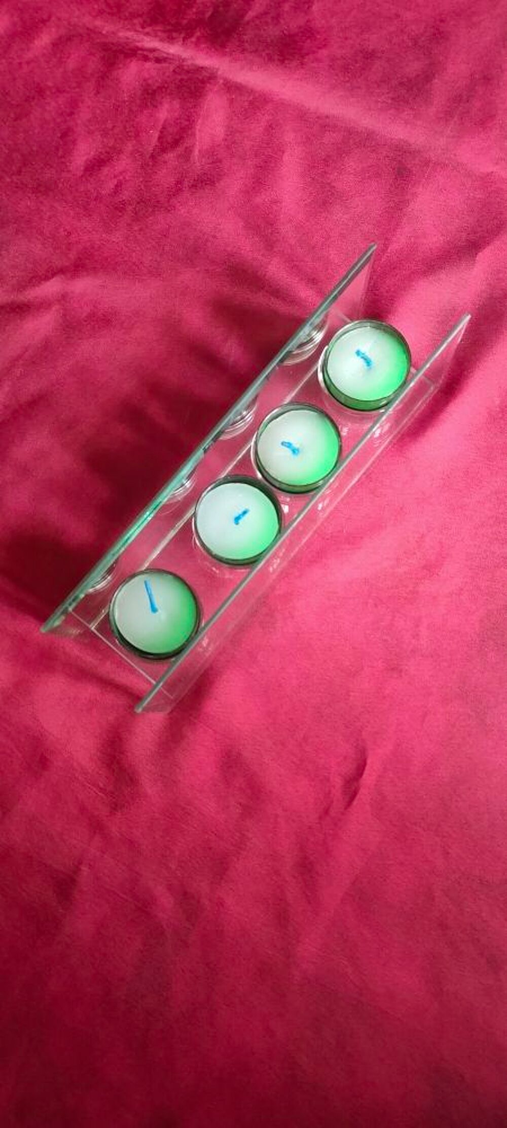 Porte bougie en verre avec ses 4 bougies Décoration