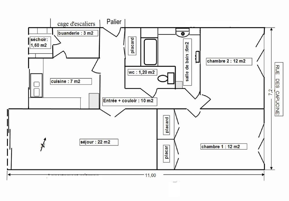 Location Appartement T 3 SETE TRIOLET Sète