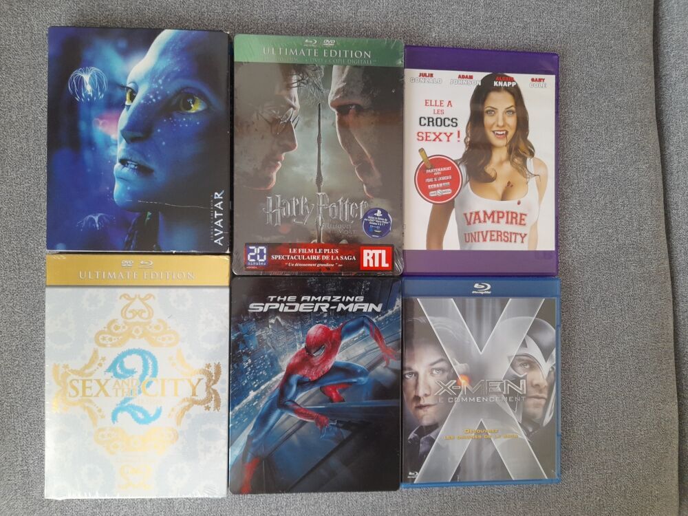 32 BLU-RAY = 3 euros pi&egrave;ce DVD et blu-ray