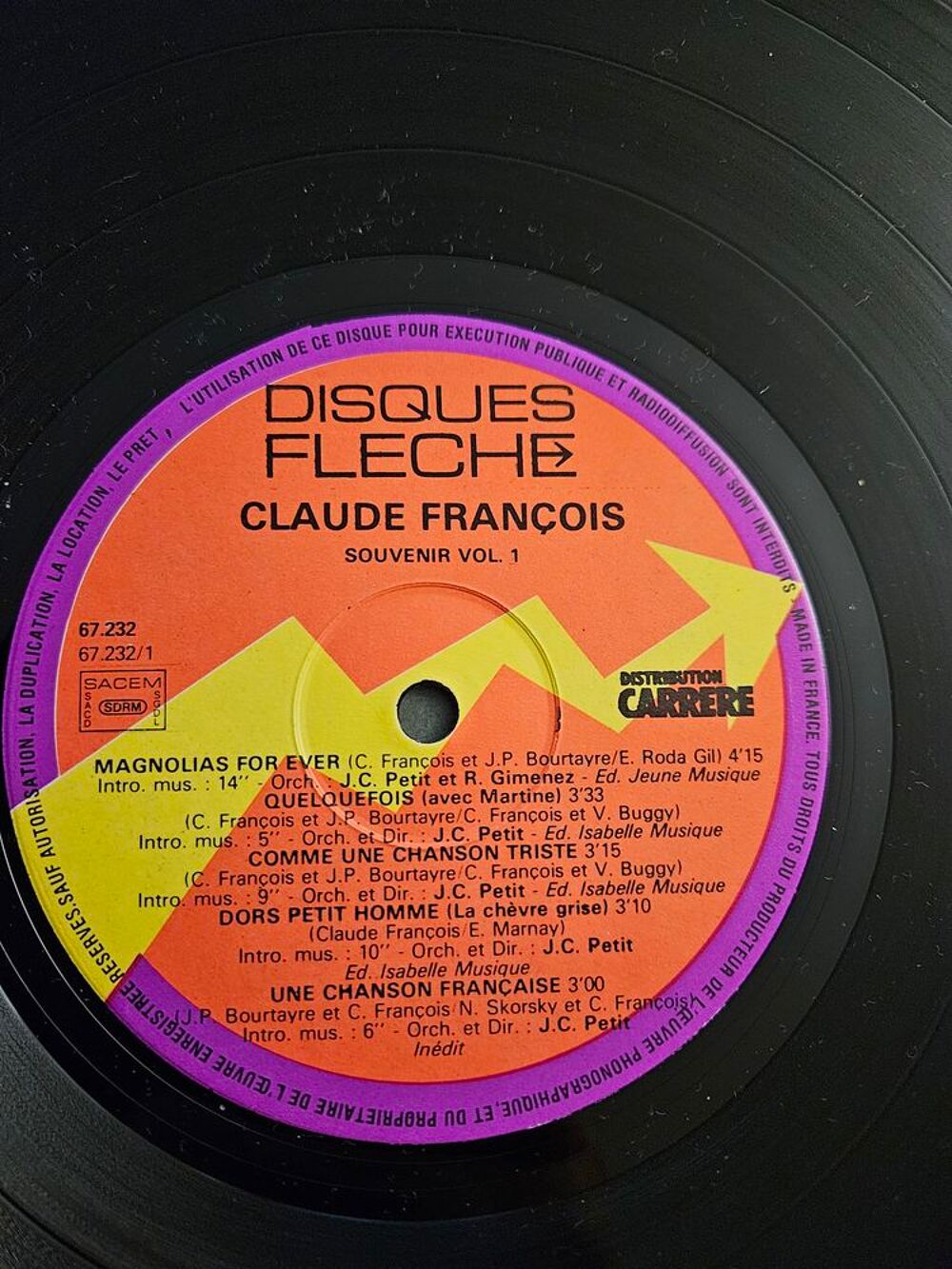 Claude fran&ccedil;ois vinyl 33t souvenir vol 1 CD et vinyles