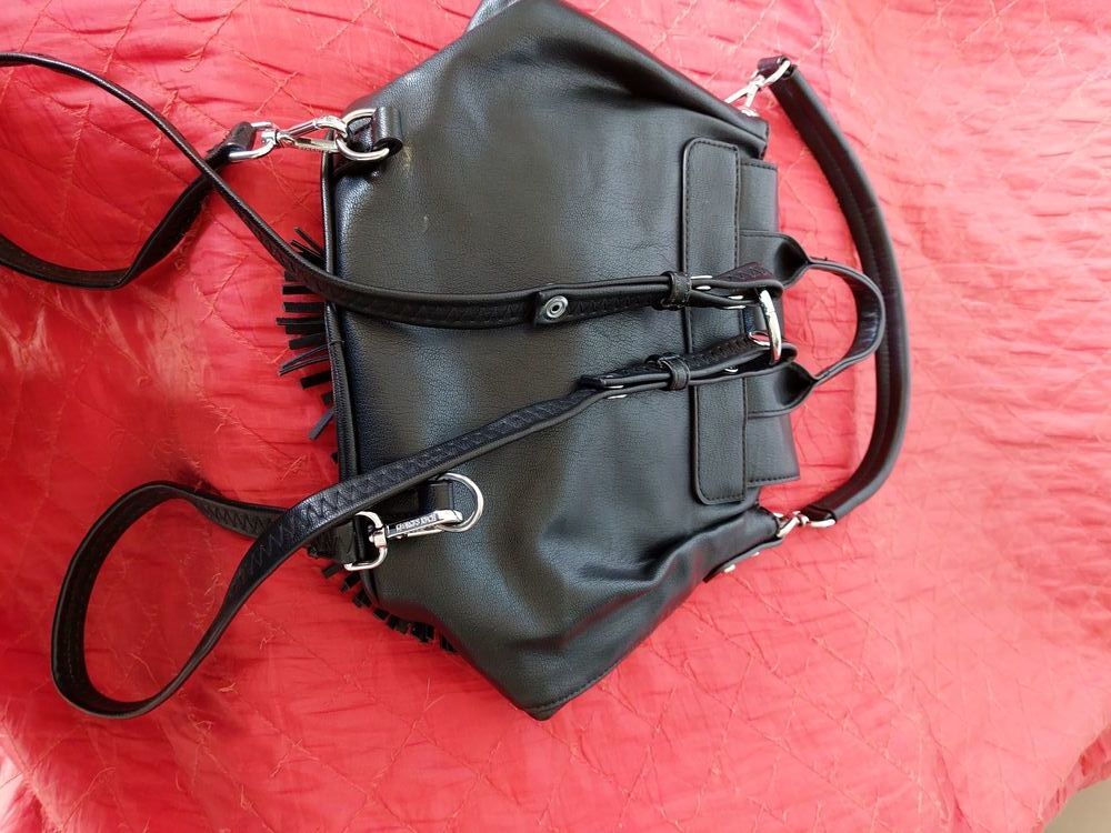 Sac &agrave; main noir Georges Rech Maroquinerie
