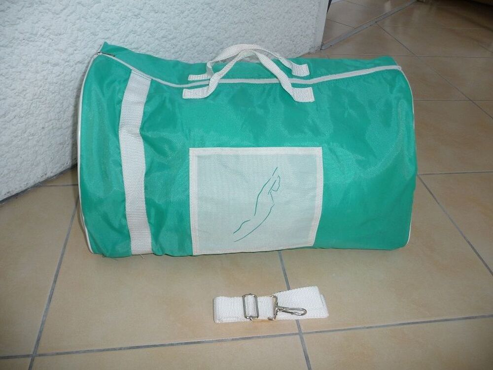 Sac de sport, week-end, vert et blanc Maroquinerie