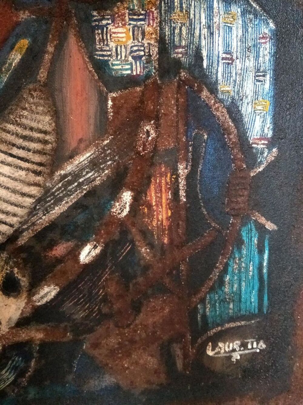 tableau africain sur toile pi&egrave;ce unique Décoration