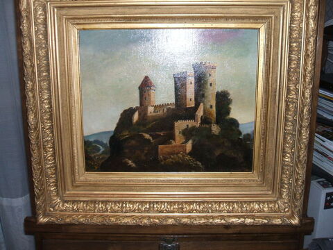 Ancien tableau sur toile de 1935 le chateau de FOIX 840 Le Taillan-M�doc (33)
