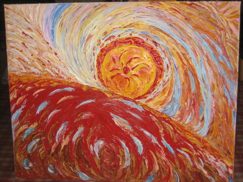 HUILE SUR TOILE AU COUTEAU. ARTISTE PEINTRE JOAKYEL 170 Le Sauze-du-Lac (05)