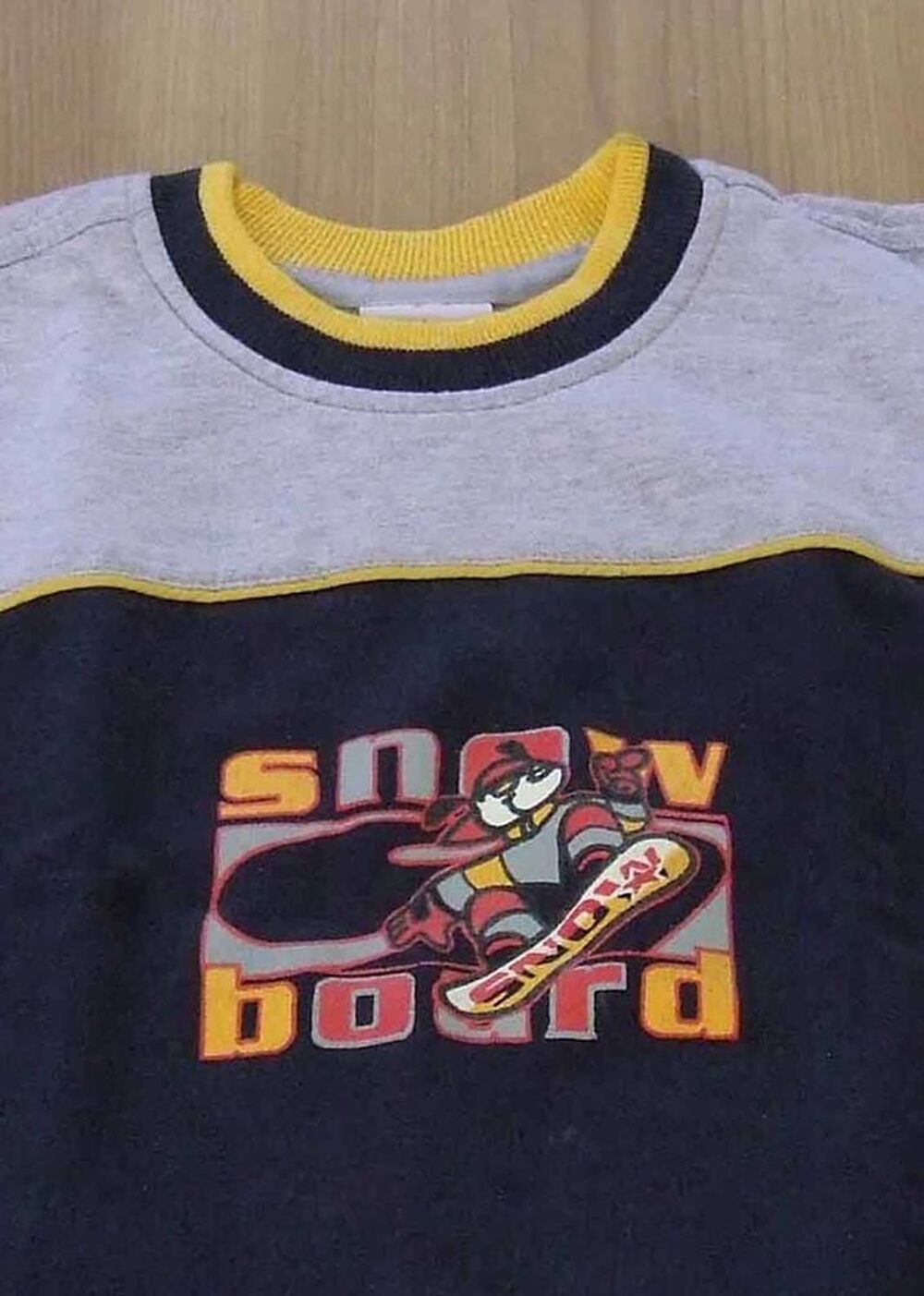 Sweat, SNOW BOARD, Gris et bleu, 6&nbsp;ans (114&nbsp;cm) Vêtements enfants