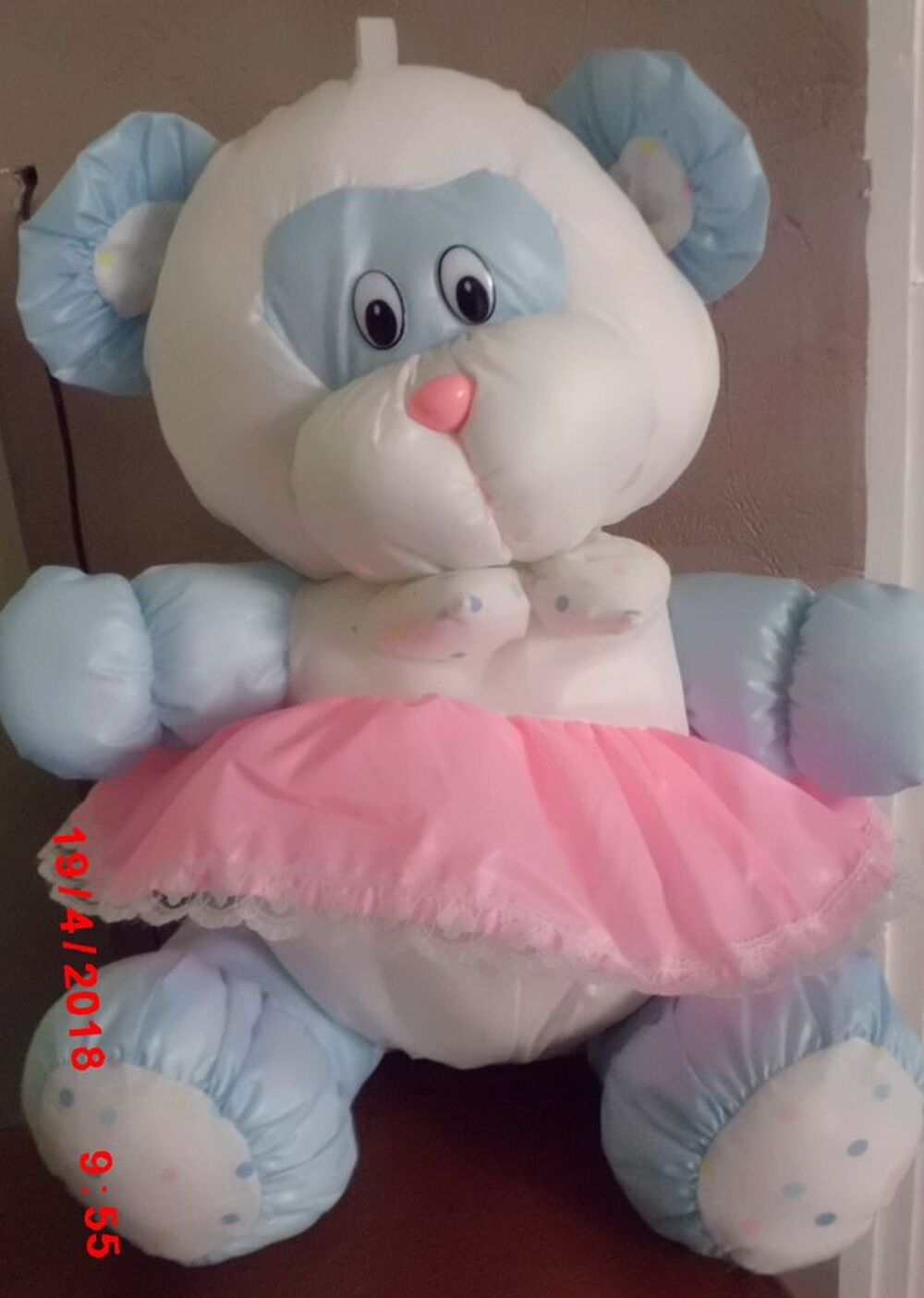 OURS PUFFALUMP BLANC BLEU ET ROSE Jeux / jouets