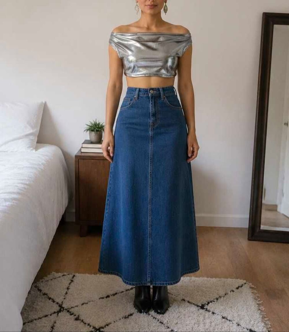 crop top argent&eacute; Vêtements