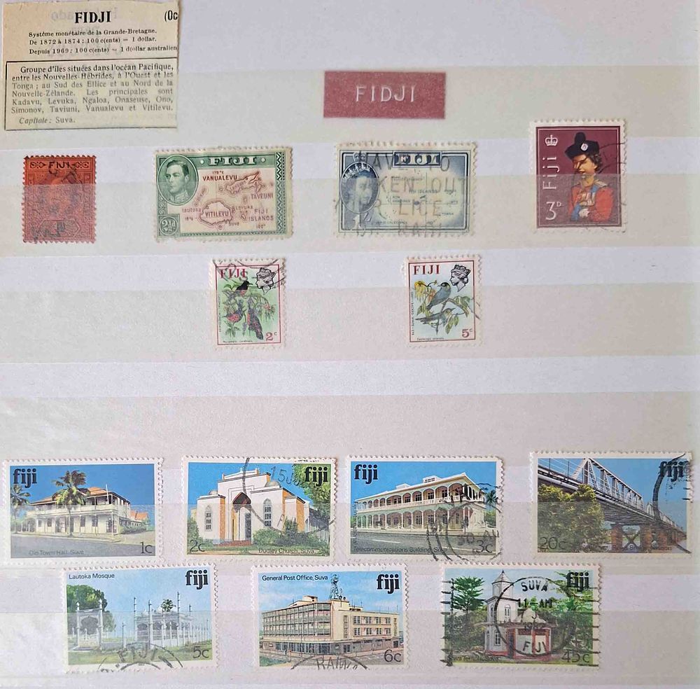 S&eacute;rie de timbres de collection de Fidji 