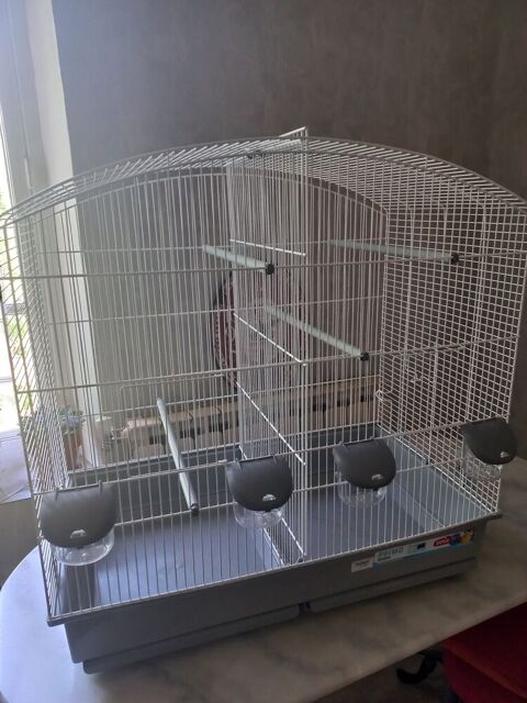 CAGE OISEAUX METAL BLANC 70 38260 La côte-saint-andré