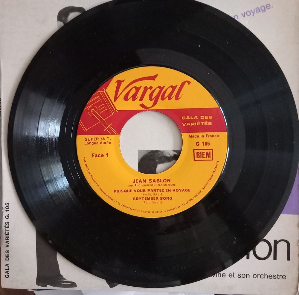 JEAN SABLON / 3 X DISQUES VYNIL 45 TOURS/ CD et vinyles