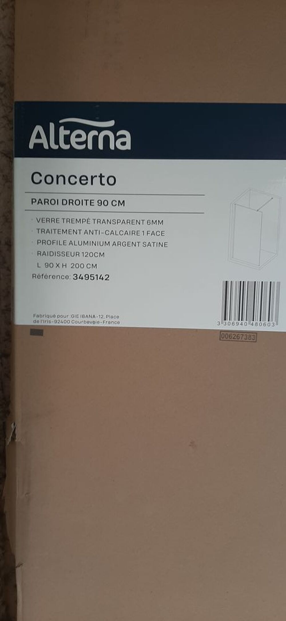 Paroi droite de douche 90x200
Bricolage