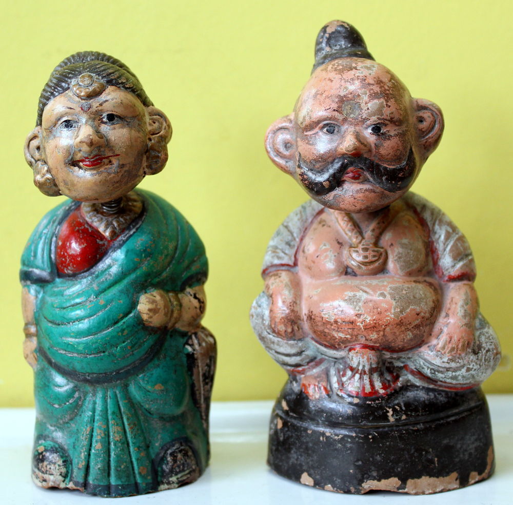 Figurines indiennes articul&eacute;es sculptures en terre cuite 