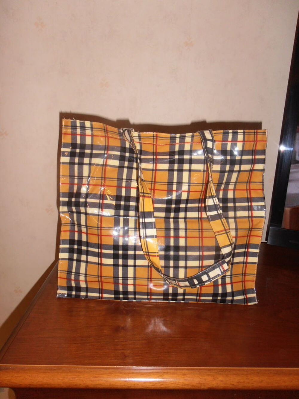 Sac carreaux en tissu enduit 1 (40) Maroquinerie