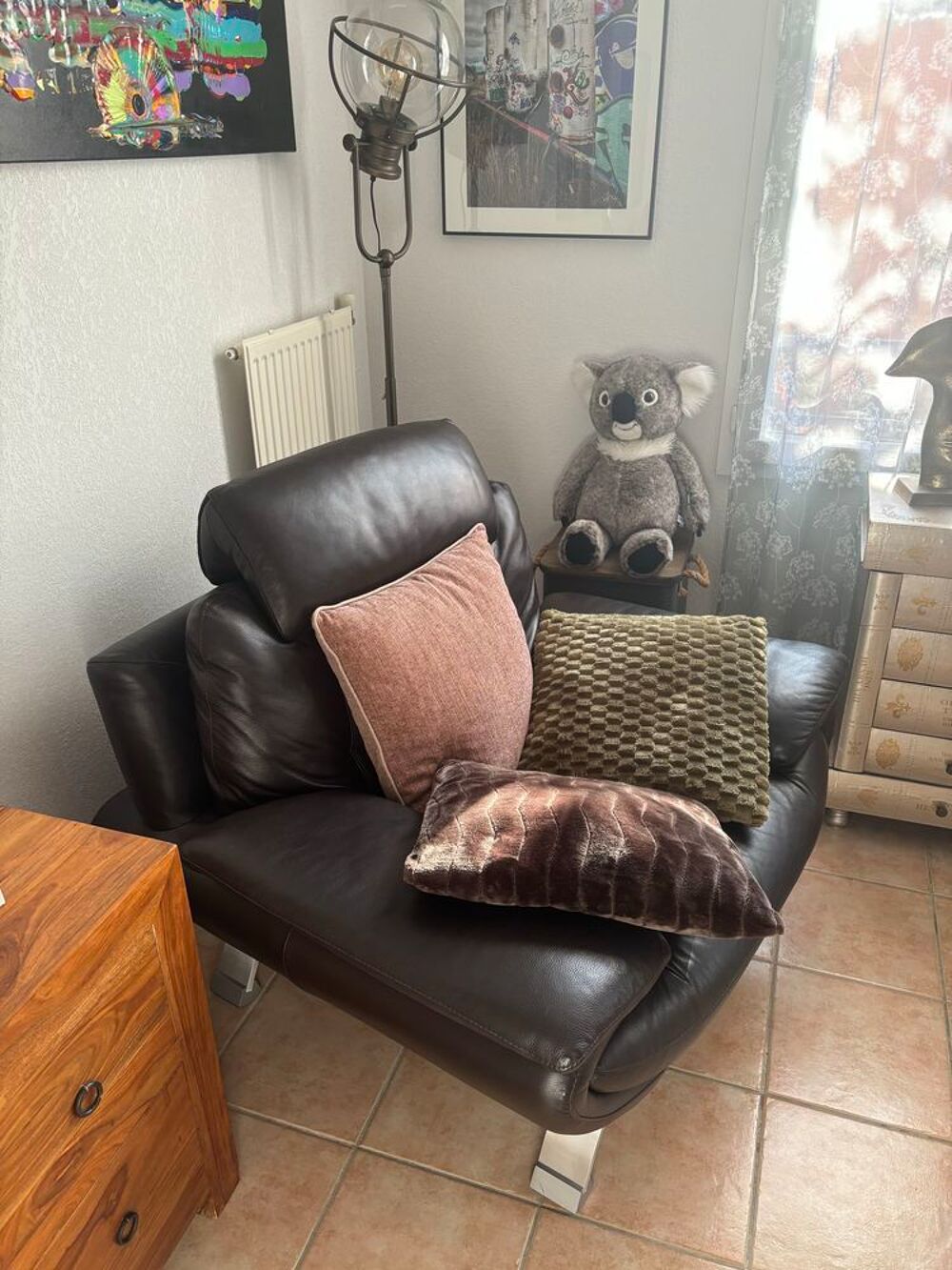 Canap&eacute; + Fauteuil Cuir Meubles