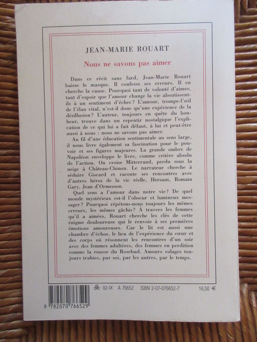 Nous ne savons pas aimer de Jean-Marie Rouart Livres et BD
