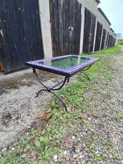 table basse vintage zillig vitrée et mosaïque La Vaupalière (76)