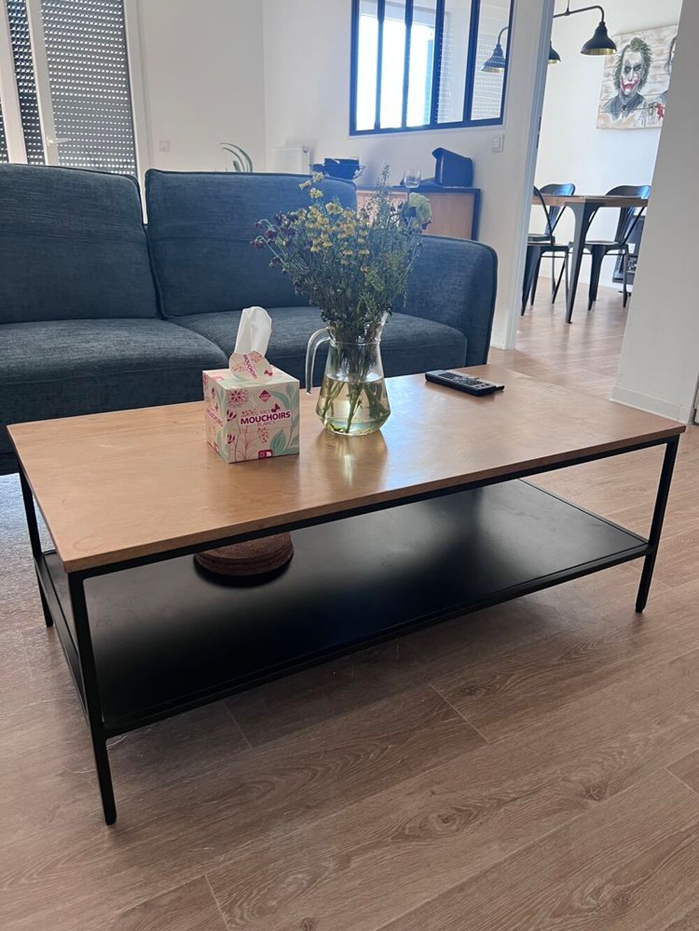 Table basse 2 plateaux MANGUIER MASSIF - ACACIA - METAL Meubles
