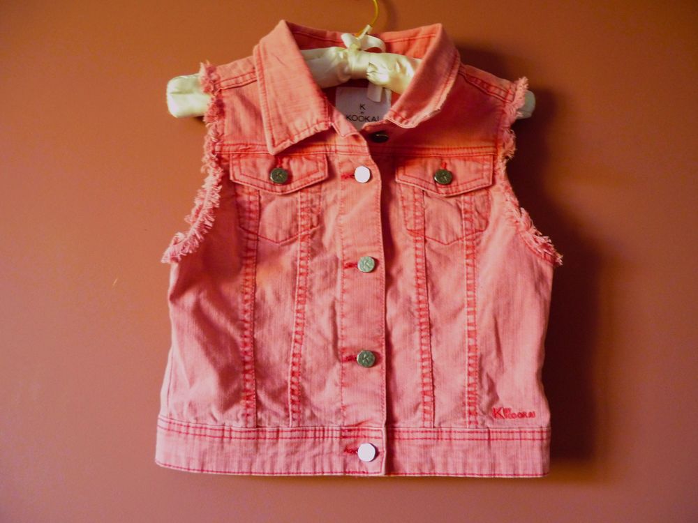 Veste jean Fille Kooka&iuml; sans manches 12 ans TBE rose Vêtements enfants