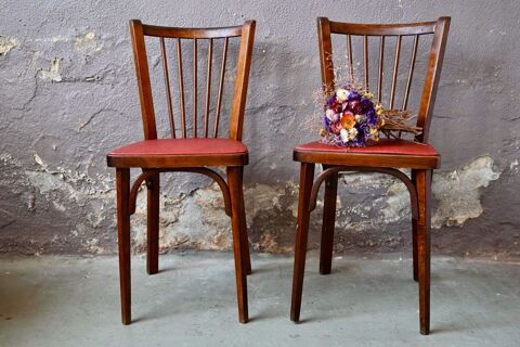 Paire de chaises bistrot signes Baumann en htre vintage 240 Wintzenheim (68)