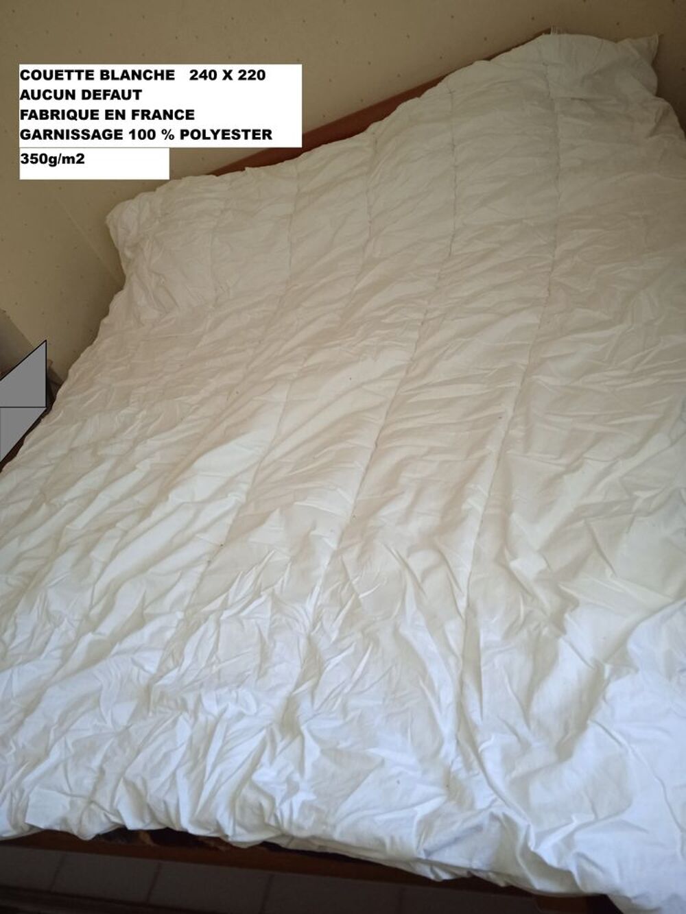 Couette blanche 240 x 220 Décoration