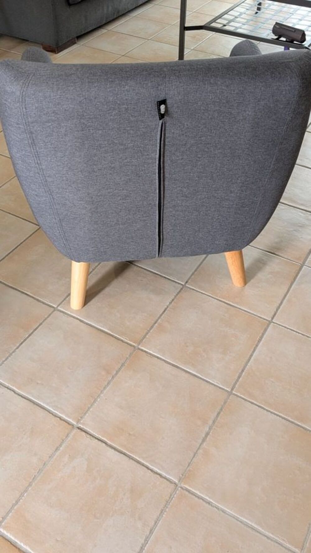 FAUTEUIL TISSUS GRIS BON ETAT Meubles