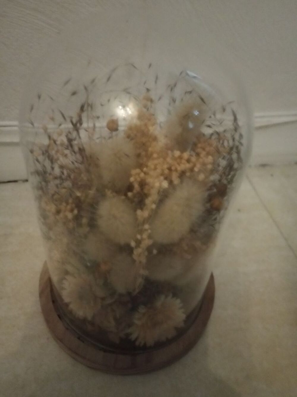 Fleurs s&eacute;ch&eacute;es sous-verre Décoration