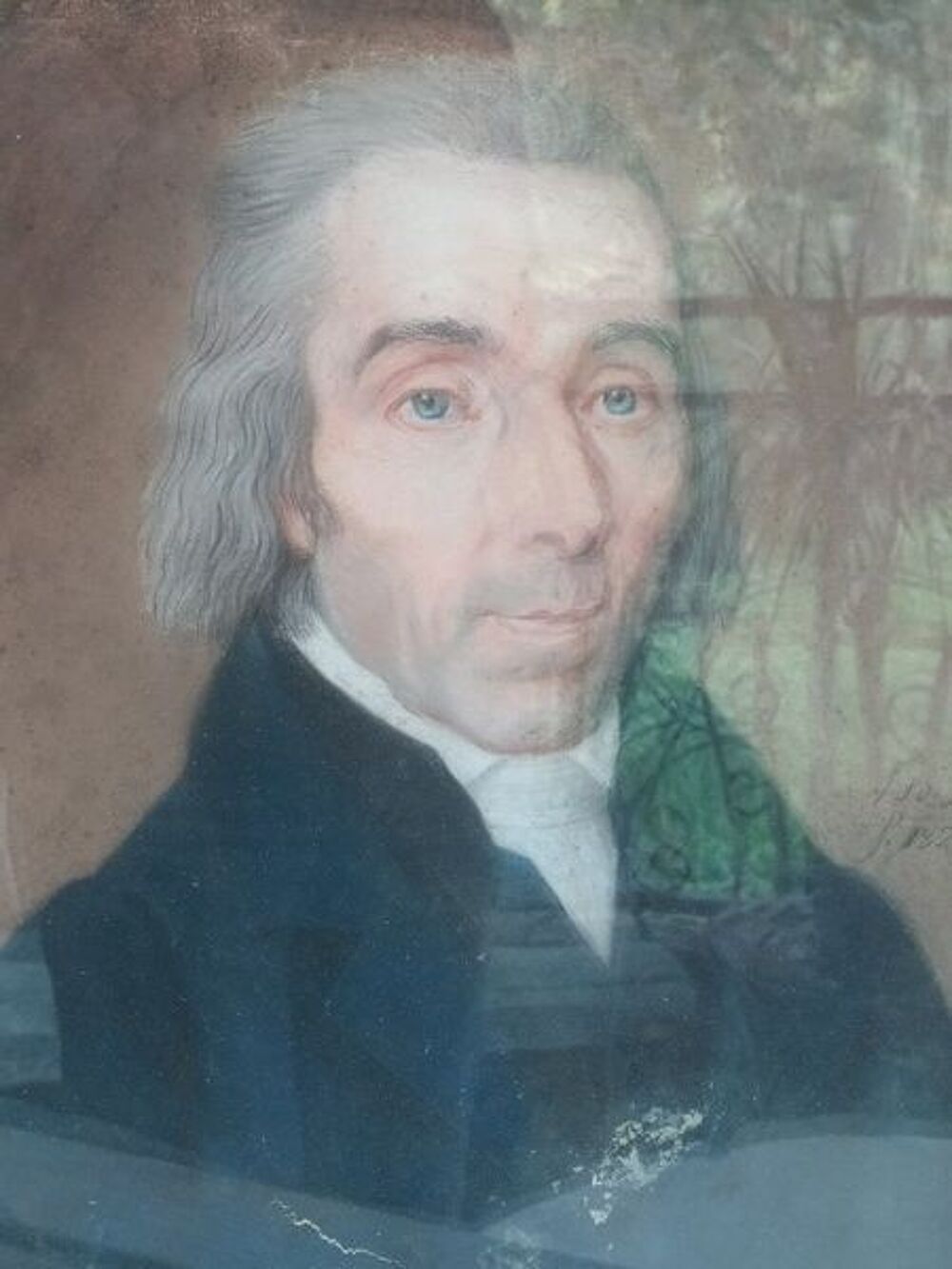 Tableau Dessin Pastel Portrait Gentilhomme Fin XIX&egrave;me 