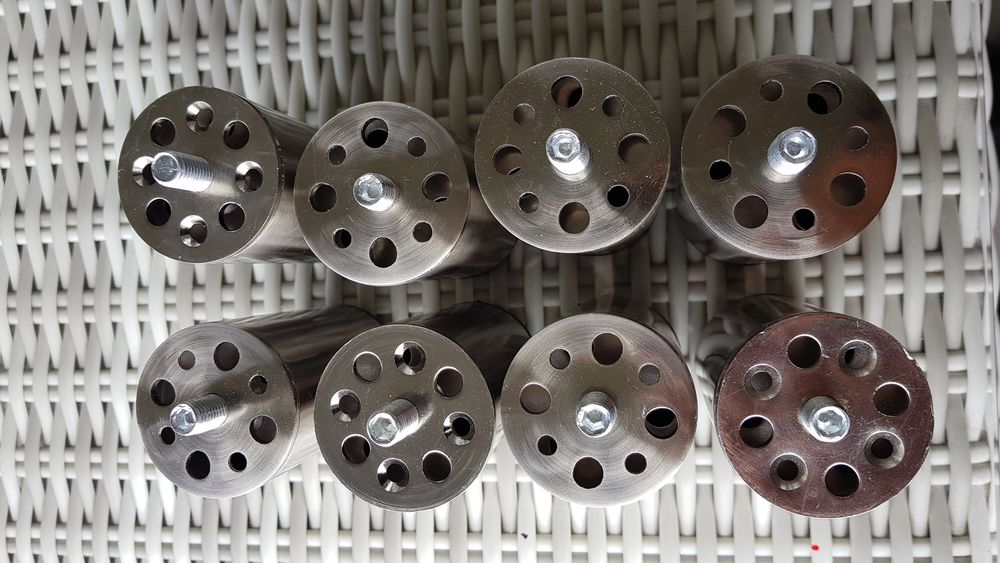 Pieds de meuble cylindrique fixe acier bross&eacute; gris Meubles