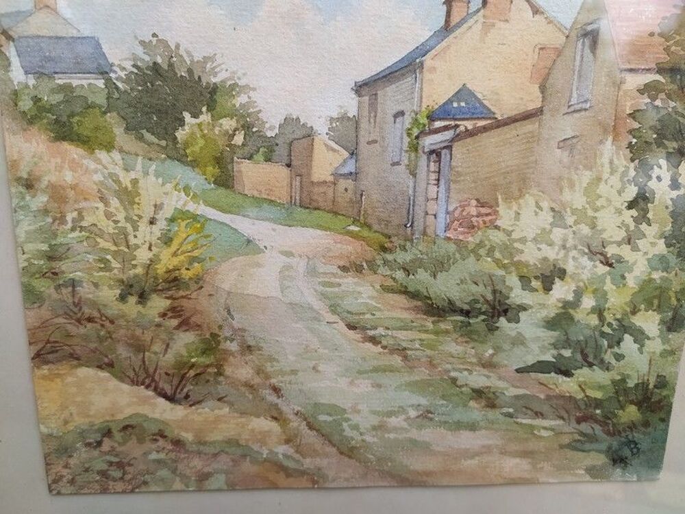 Tableau Aquarelle Paysage de Hameau Antoine Barbier
