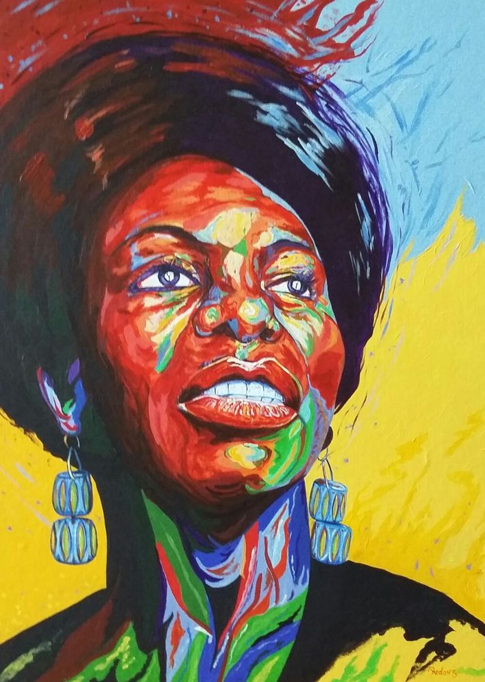 Tableau peinture : portrait de NINA SIMON Décoration
