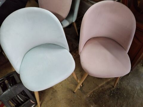  4  chaises fauteuil velour  80 Cersay (79)