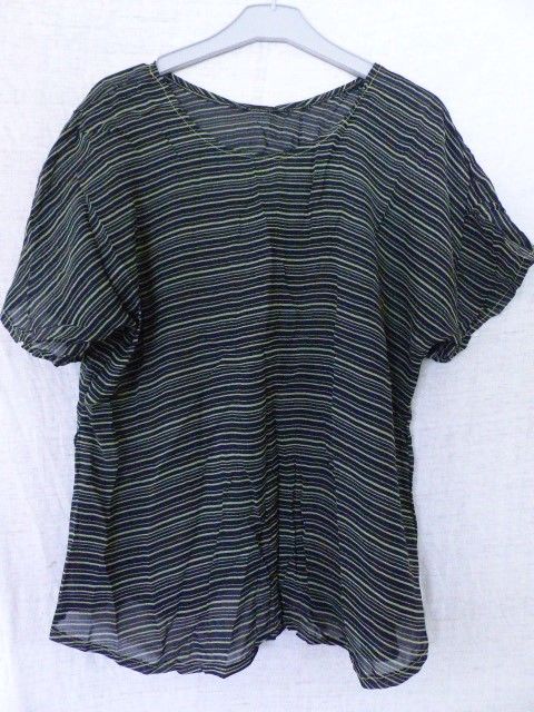 t shirt noir et vert raye 6 Viriat (01)