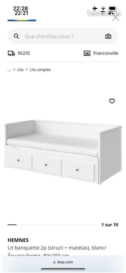 Lit Banquette IKEA 450 Sannois (95)