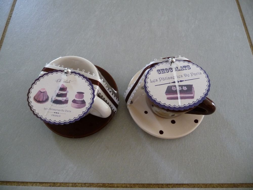 2 petites tasses bougeoirs Neuves Décoration