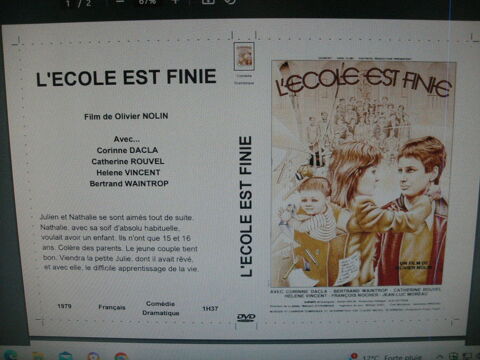 Rare film :   L 'ecole est finie    40 Saint-M�dard-en-Jalles (33)