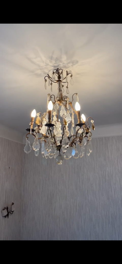 LUSTRE EN BRONZE  SIX BRAS Ivry-sur-Seine (94)