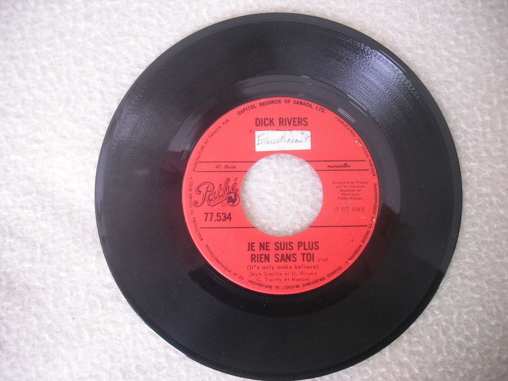 DICK RIVERS canadien entre nous c'est fini CD et vinyles