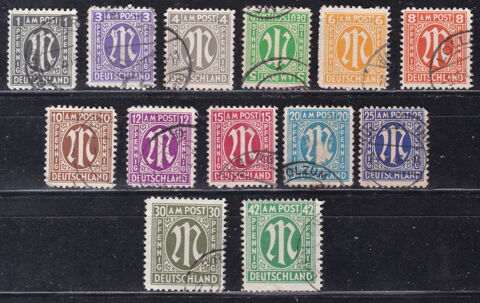 Timbres EUROPE-Allemagne-Bizone-Z.A.A 1945-46 YT entre 1 et  1 Lyon 5 (69)