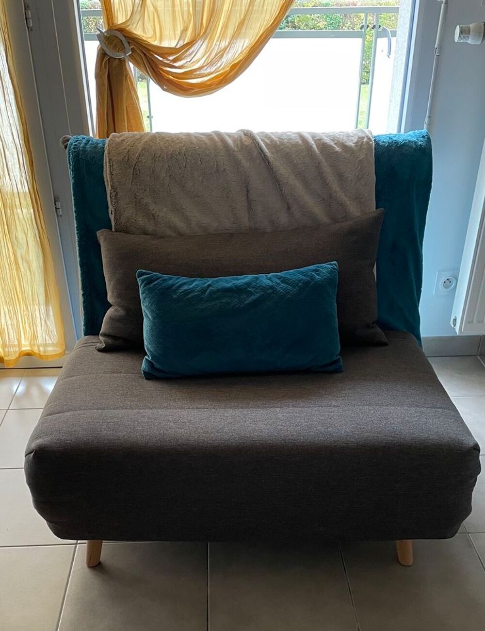Fauteuil convertible gris Meubles