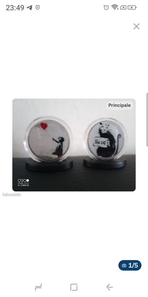 Lot X2 pi�ces Alf dollars Banksy Neuf 69 Metz (57)