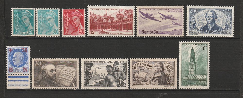 TIMBRES NEUFS**ANNEE 1942
