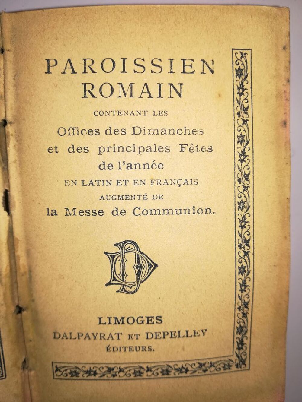 PAROISSIEN ROMAIN 1902 Livres et BD