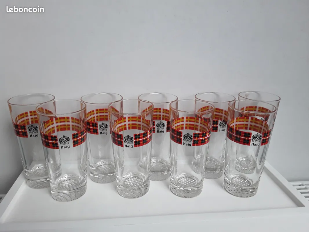 9 verres scotch ?Haig Décoration