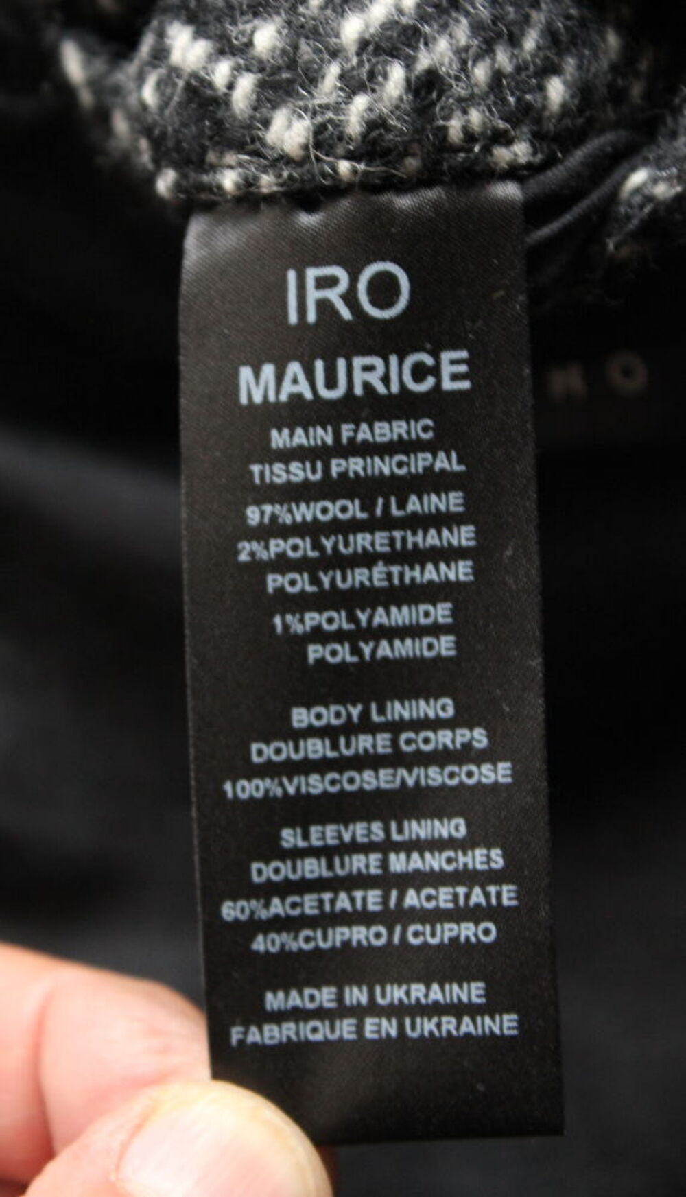 Manteau tweed IRO T.48/50 Fr ou M (Maurice) Vêtements